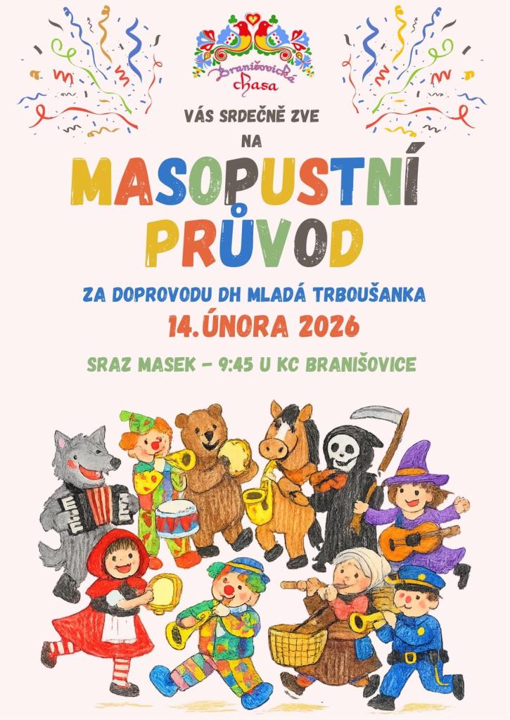 Masopustní průvod Branišovice 2026