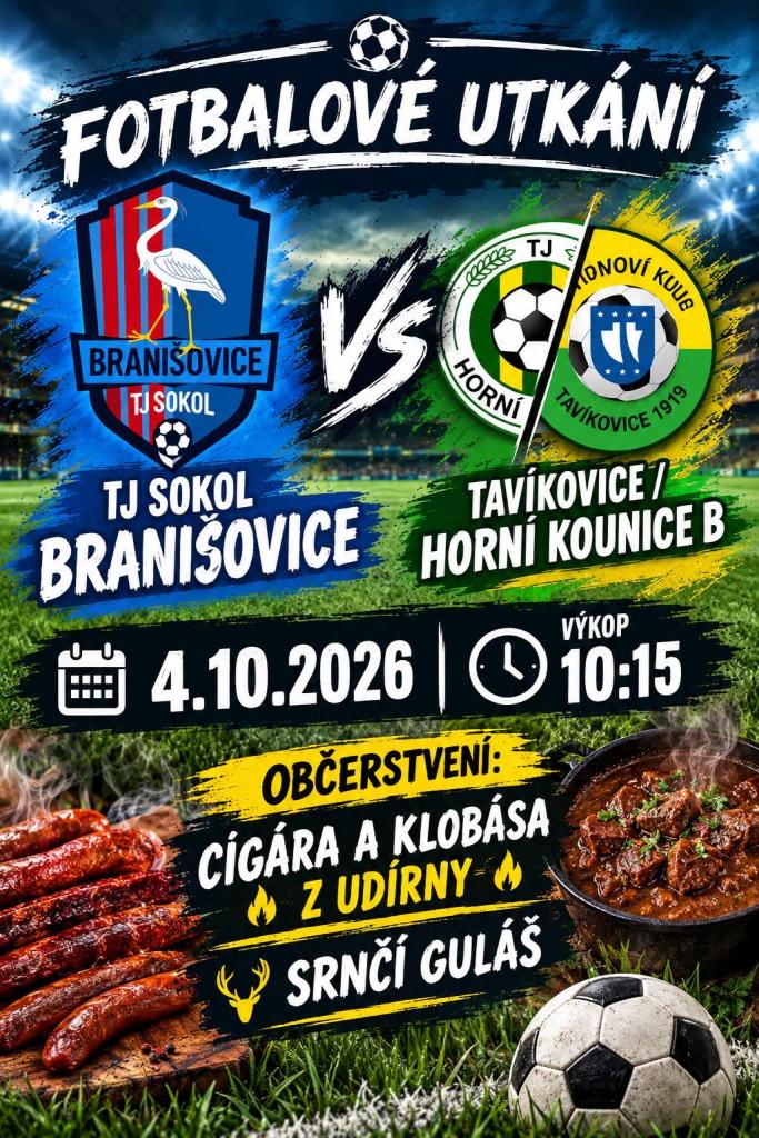 Fotbalové utkání Branišovice-Tavíkovice/Horní Kounice B